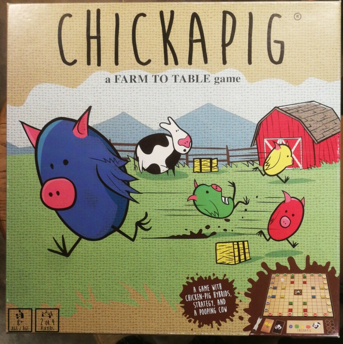 Chickapig Strategic Board Game Family Friendly Game For 2 or 4 Players with Ch…
