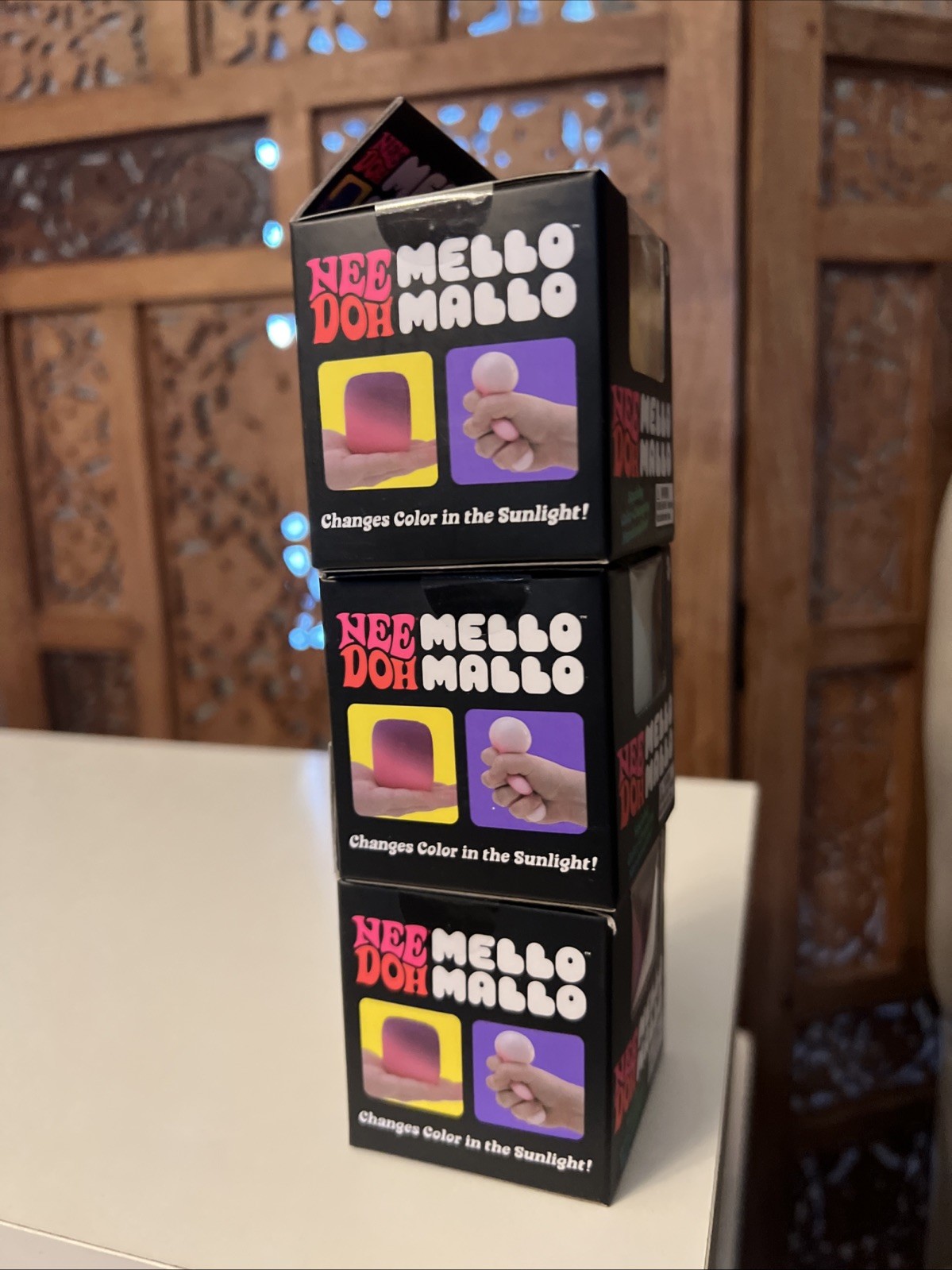 Nee Doh Mello Mallo TRIO x3 Color Changing Marshmallow Schylling Sealed Box NEW