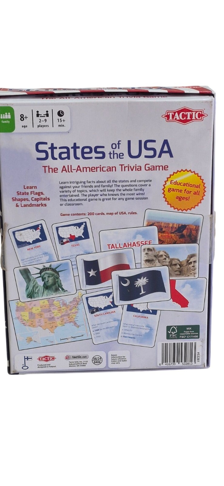 States Of The USA Trivia Game Educational Fun For All Ages By Tactic