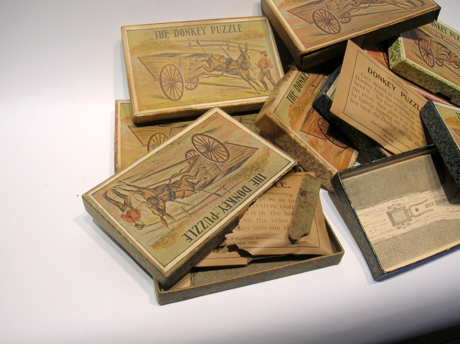 ANTIQUE 1890’S CHAFFEE & SELCHOW, NY “THE DONKEY PUZZLE” GAME – NOS – BEST OFFER