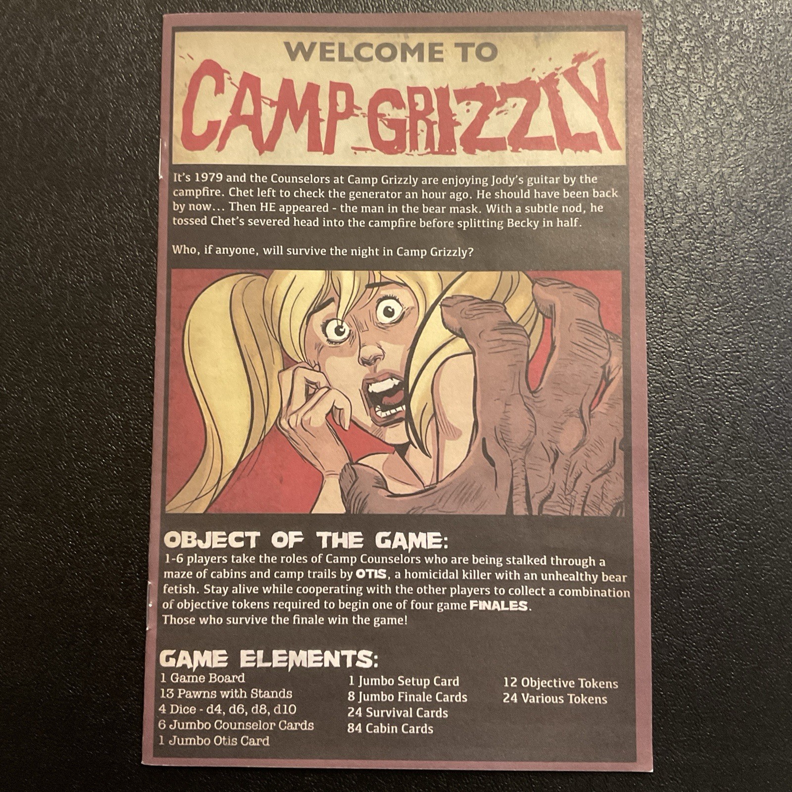 Camp Grizzly First Edition Survival Board Game Cult Classic with RARE Miniatures