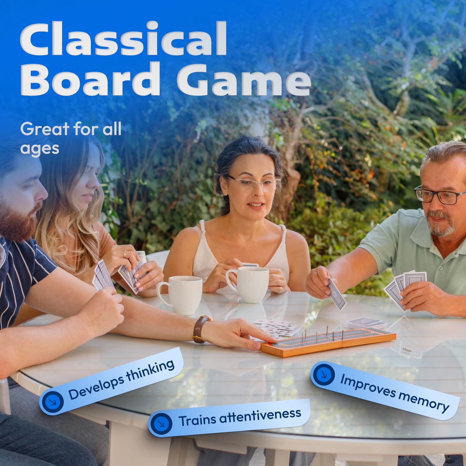 Cribbage Board Game Set with Storage – Classic Game Travel Cribbage Board wit…