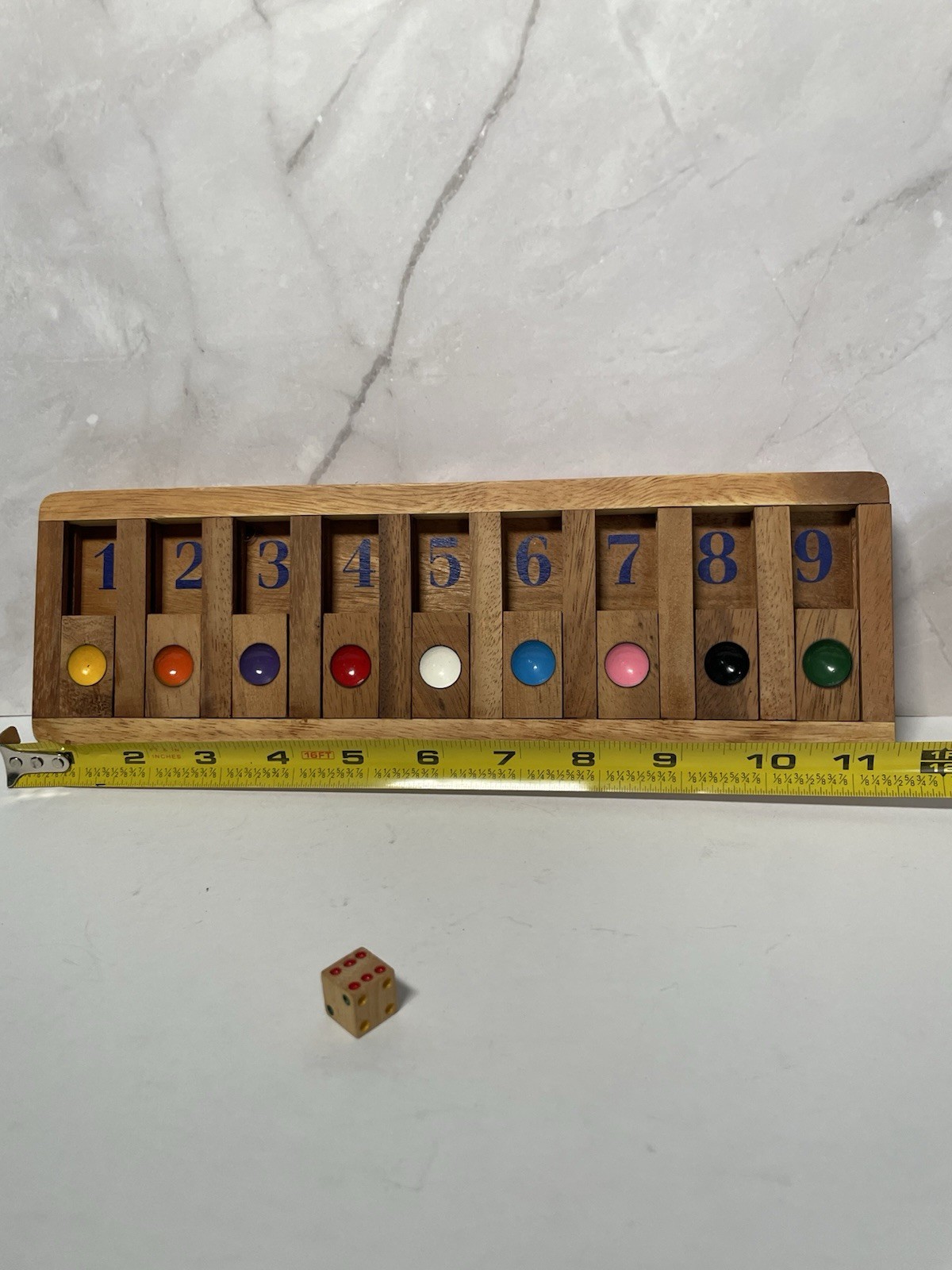 Shut the Box Wooden Game Two Player Die Included Aesthetic Toys Educational Toys