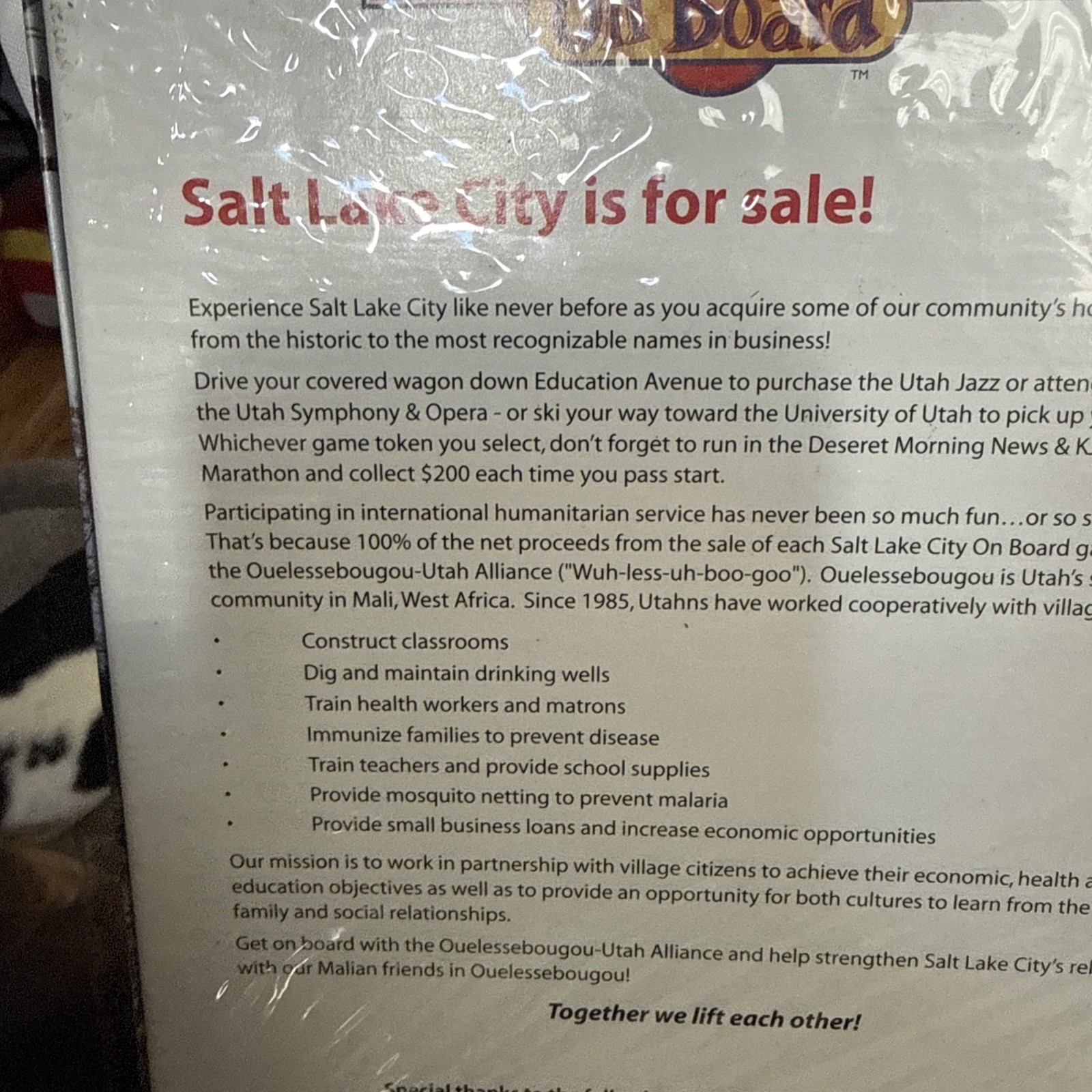 SEALED Salt Lake City On Board Family Night Game Salt Lake Utah Theme Mormon LDS