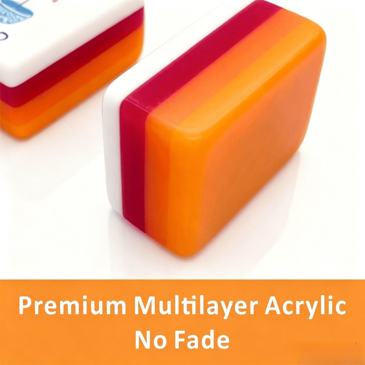 160 American Mahjong Tiles – 4-Layer Acrylic Engraved, Orange Set for Game Night