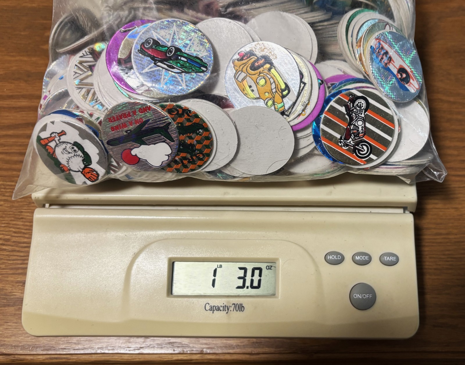 1.3 LBS 475 POGS MILK CAPS FOIL CAR ANIMAL MOTORCYCLE Lot VINTAGE NEW 1990s