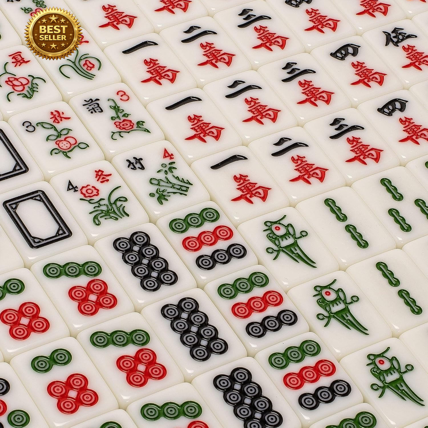 Chinese Mahjong Set 146 Large Tiles Aluminum Case Wind Indicator Dice