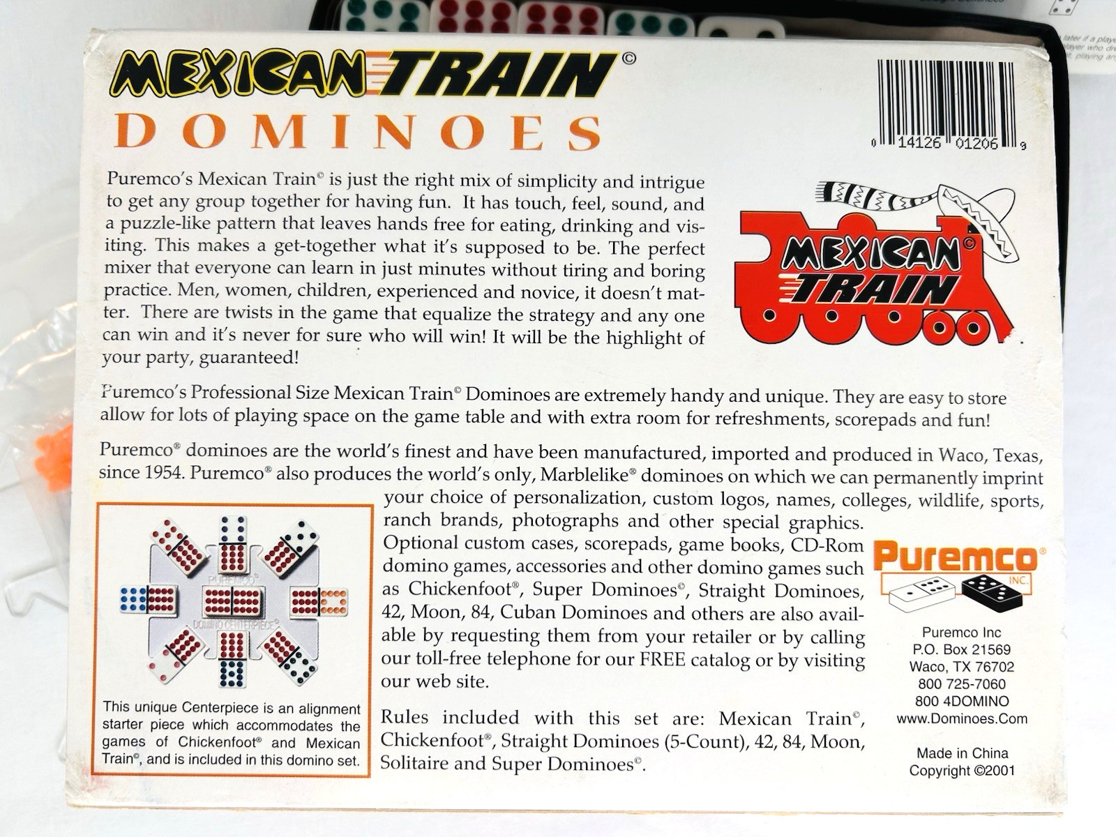Mexican Train 91 Dominoes Puremco with Case ~ ChickenFoot ~ Complete