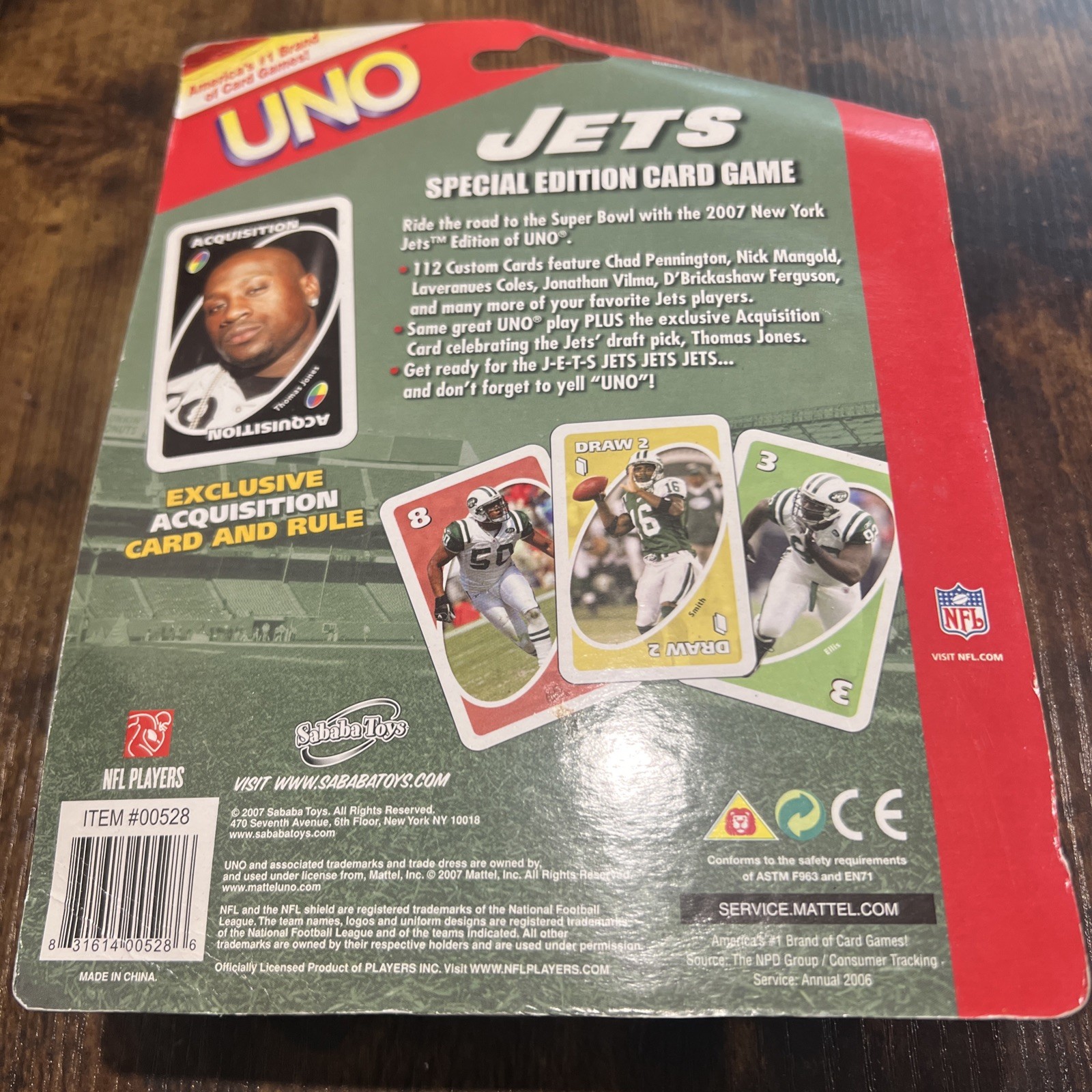 Uno New York Jets Edition Sababa Toys 2006 NEW SEALED