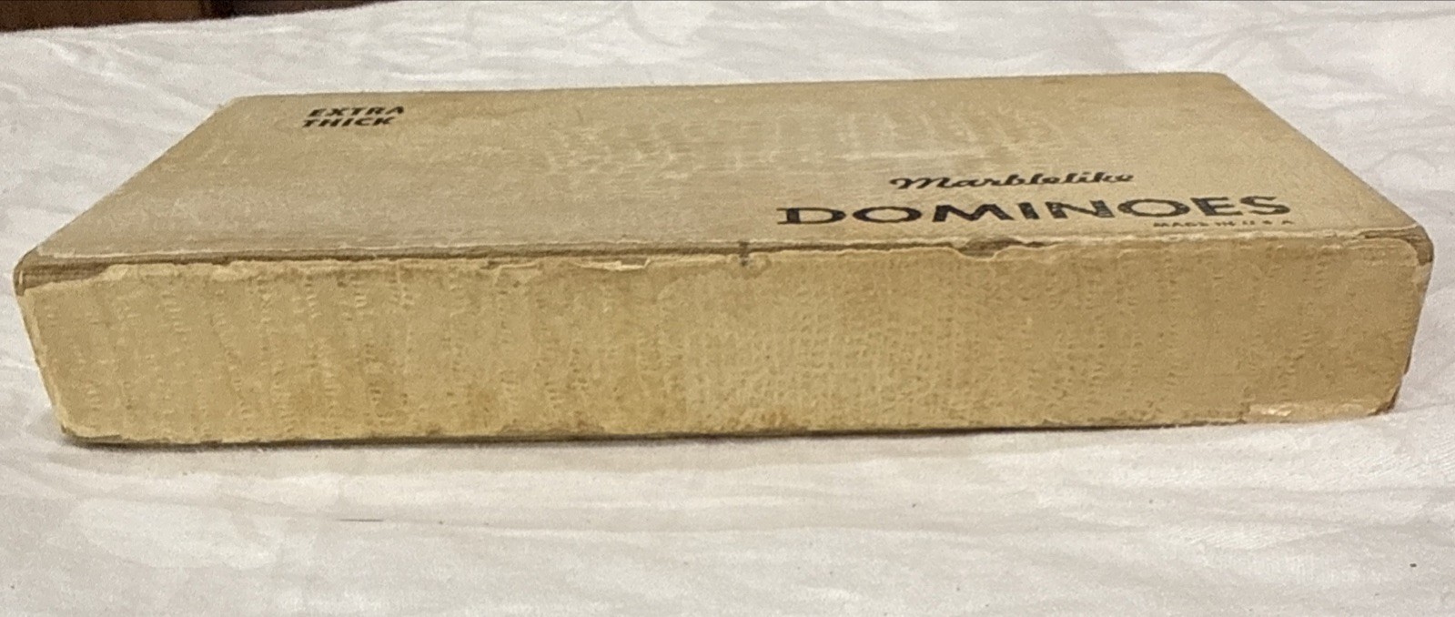 Vintage Puremco No. 716 Marblelike Extra Thick Dominoes Black & White * Free S/H