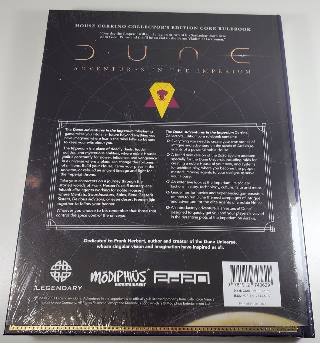 Dune RPG: Corrino Collector’s Edition Core Rulebook Hardcover