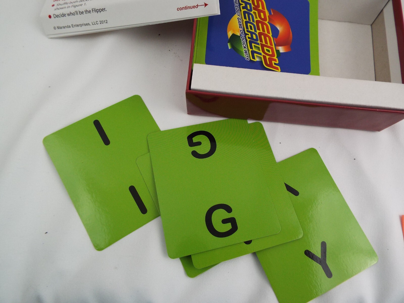 Speedy Recall The Edgy Game of Quick Wits Memory Cards