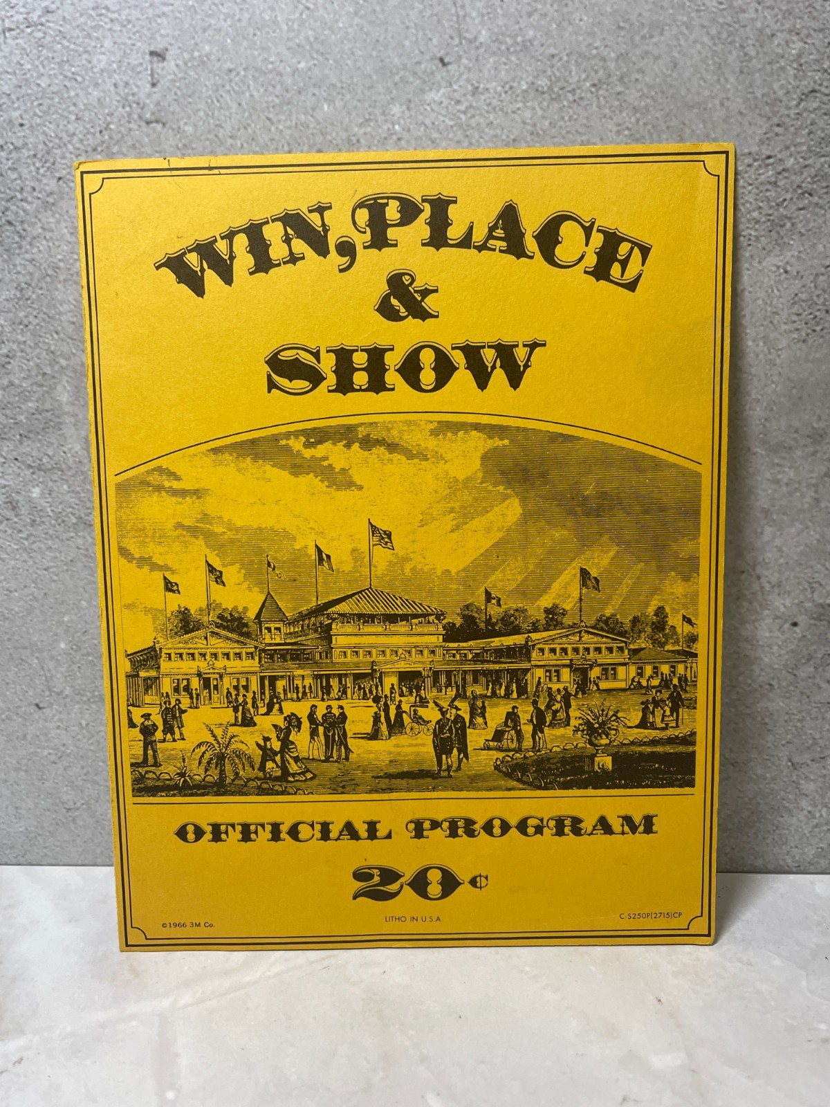 1966 Win, Place & Show Horse Racing Game Replacement Official Program (writing)