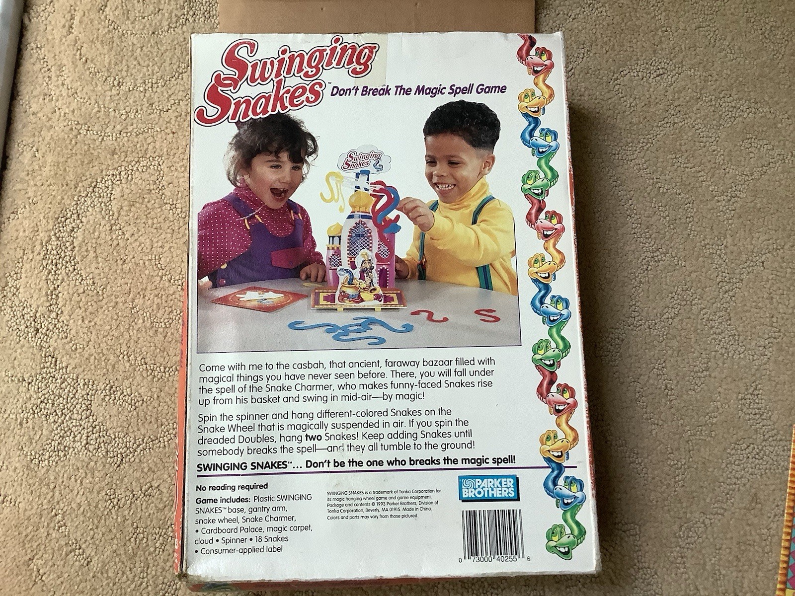 Vintage 1993 Parker Brothers Game Swinging Snakes