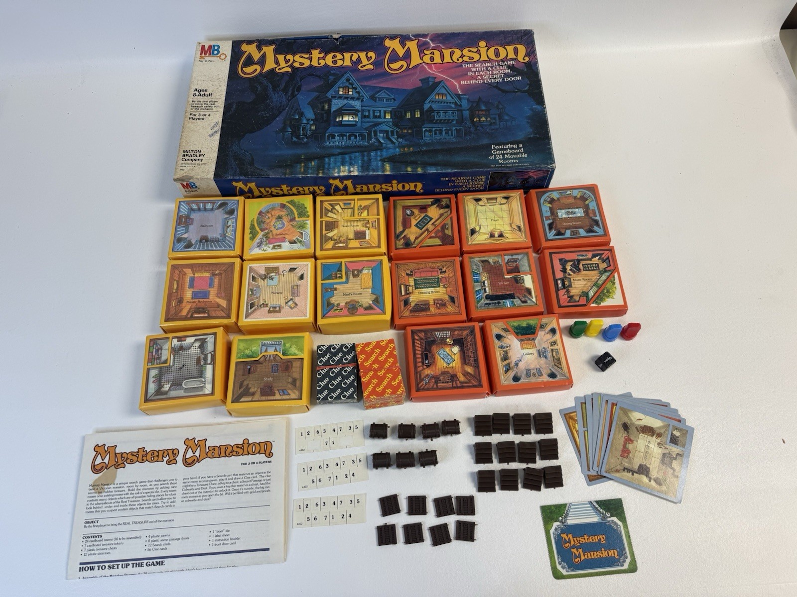 Vintage 1984 Mystery Mansion Board Game Milton Bradley – Complete