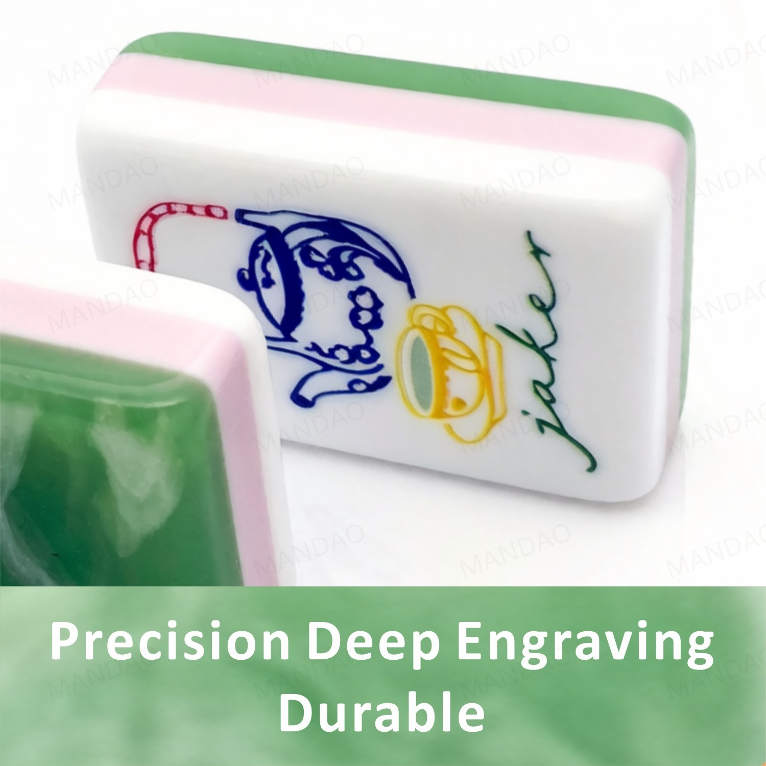 NEW! Vibrant Layered Mahjong Tiles – Full American Set 160Tiles – Jade