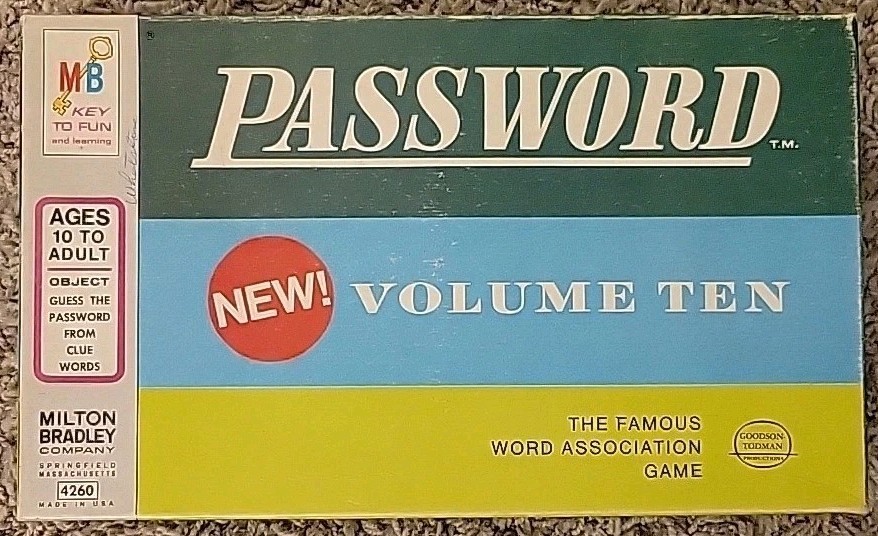 VINTAGE Password Volume 10 COMPLETE Milton Bradley 1970 Ten 4260