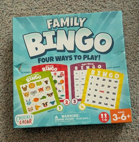 Chuckle & Roar Family Bingo Four Ways to Play Kids Learning Game Ages 3-6+ NEW