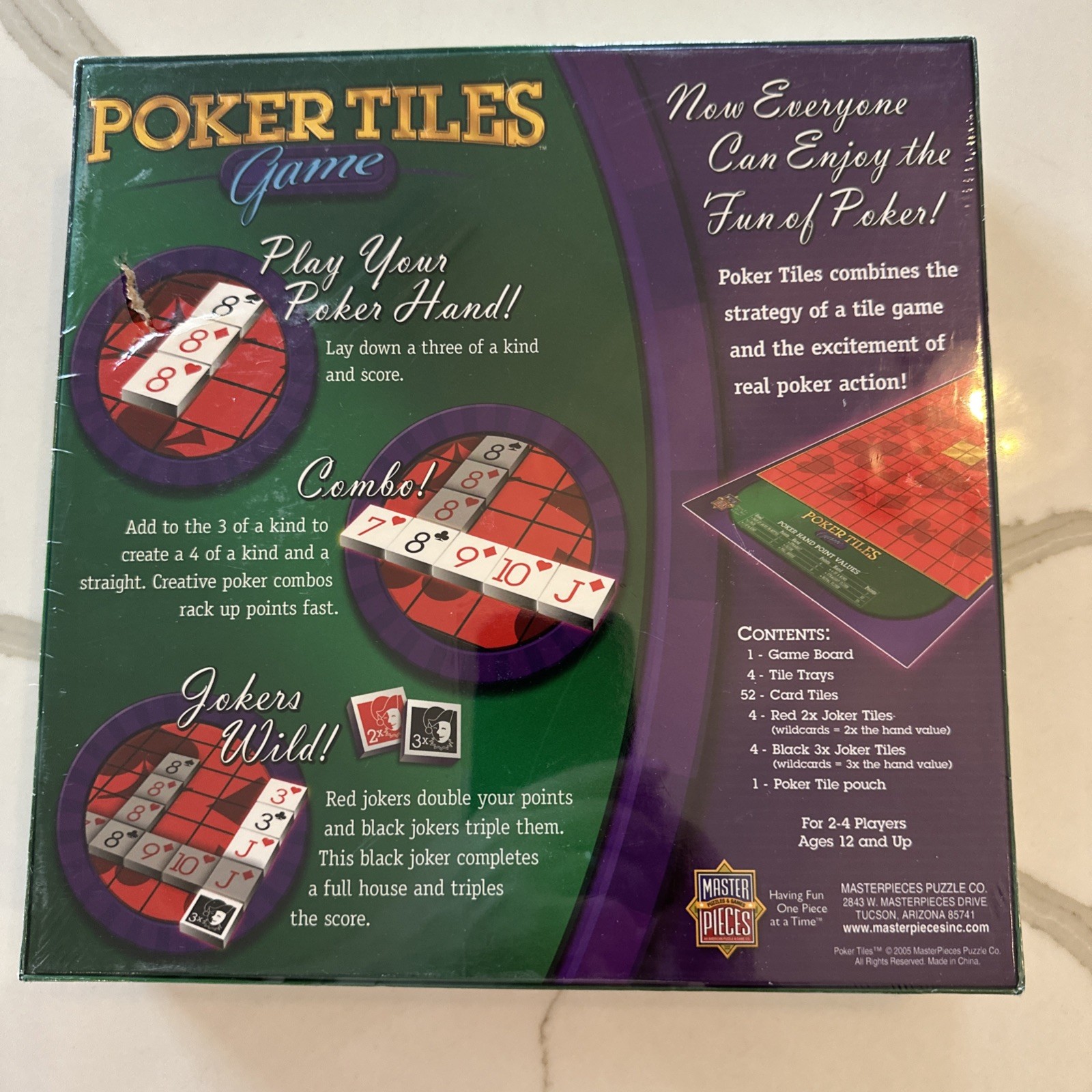 POKER TILES GAME – New In Shrink But Slight Damage To Back Side Of Box ￼