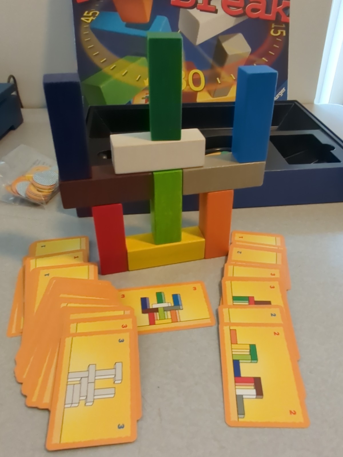 MAKE ‘N’ BREAK Board Game Complete Ravensburger 2004 Block Building Challenge