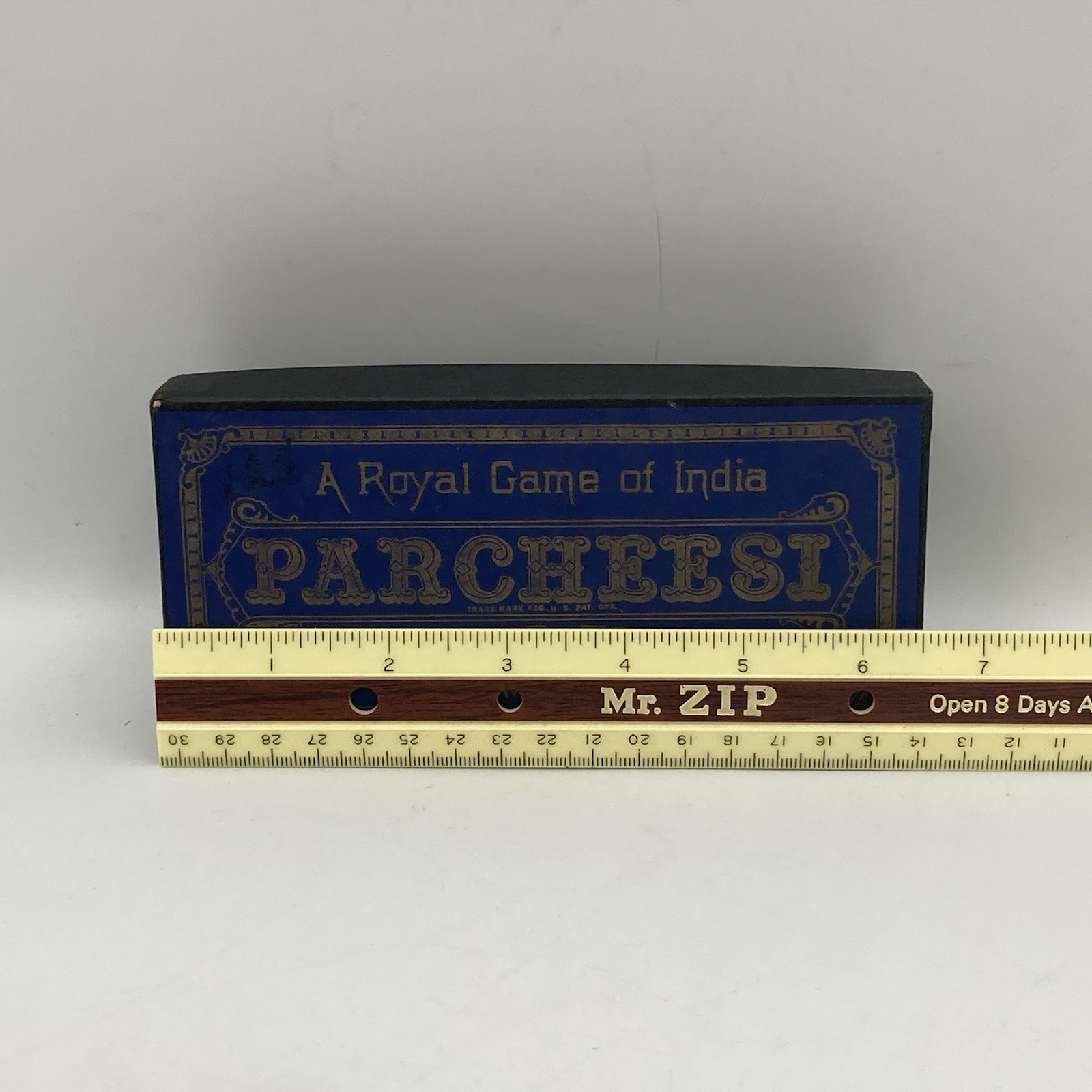 Vintage 1938 PARCHEESI Popular Edition Game SR Blue Box Missing Some Pieces