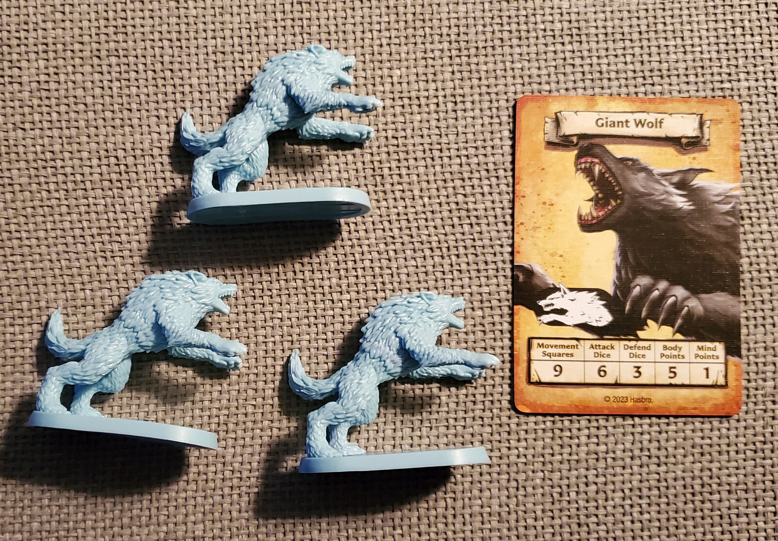 Heroquest Mage Of The Mirror Giant Wolf 3 Minis & Card D&D