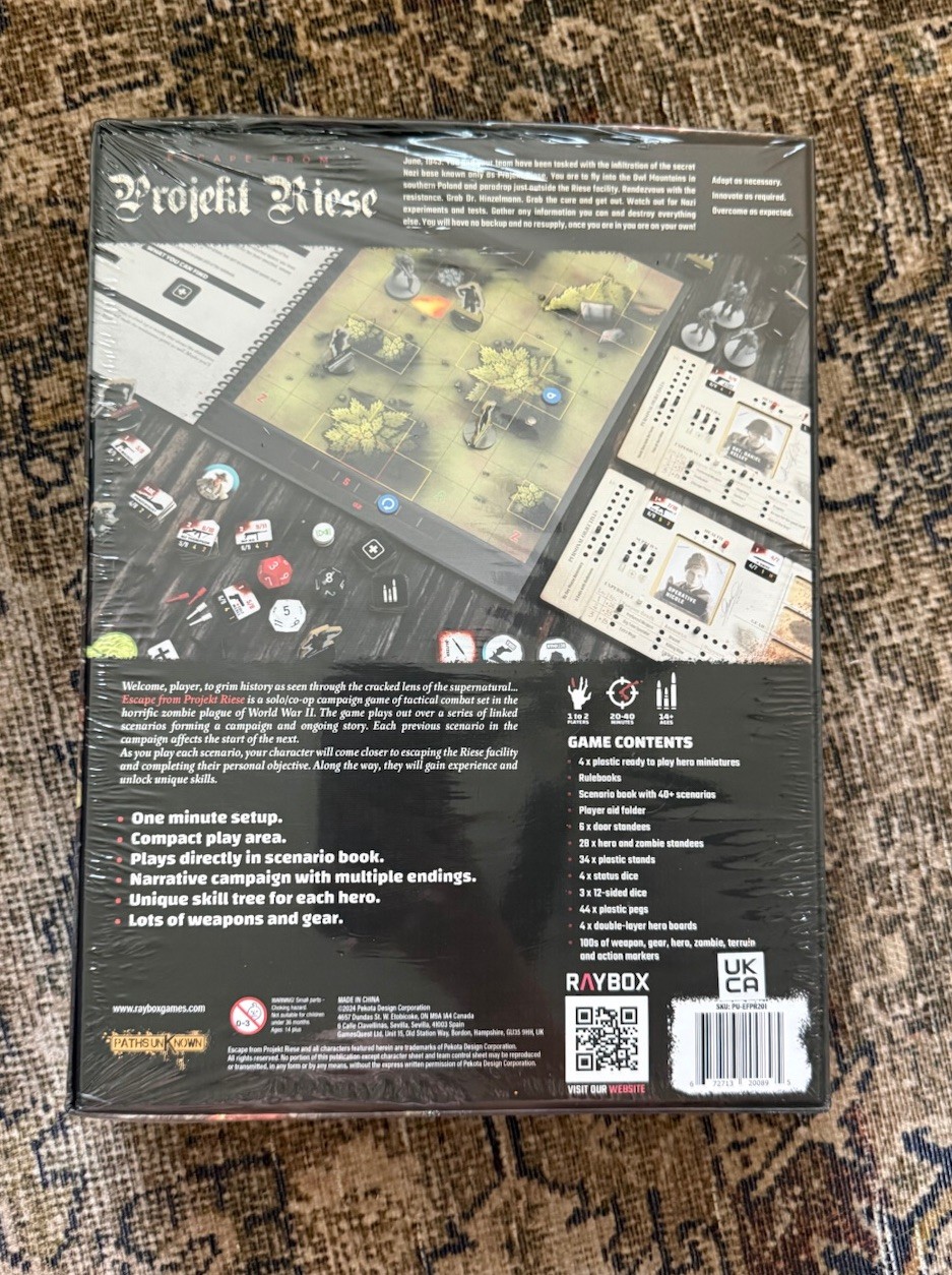 RAYBOX Escape From Projekt Riese Board Game w/ Miniatures 1+ Players Ages 10+
