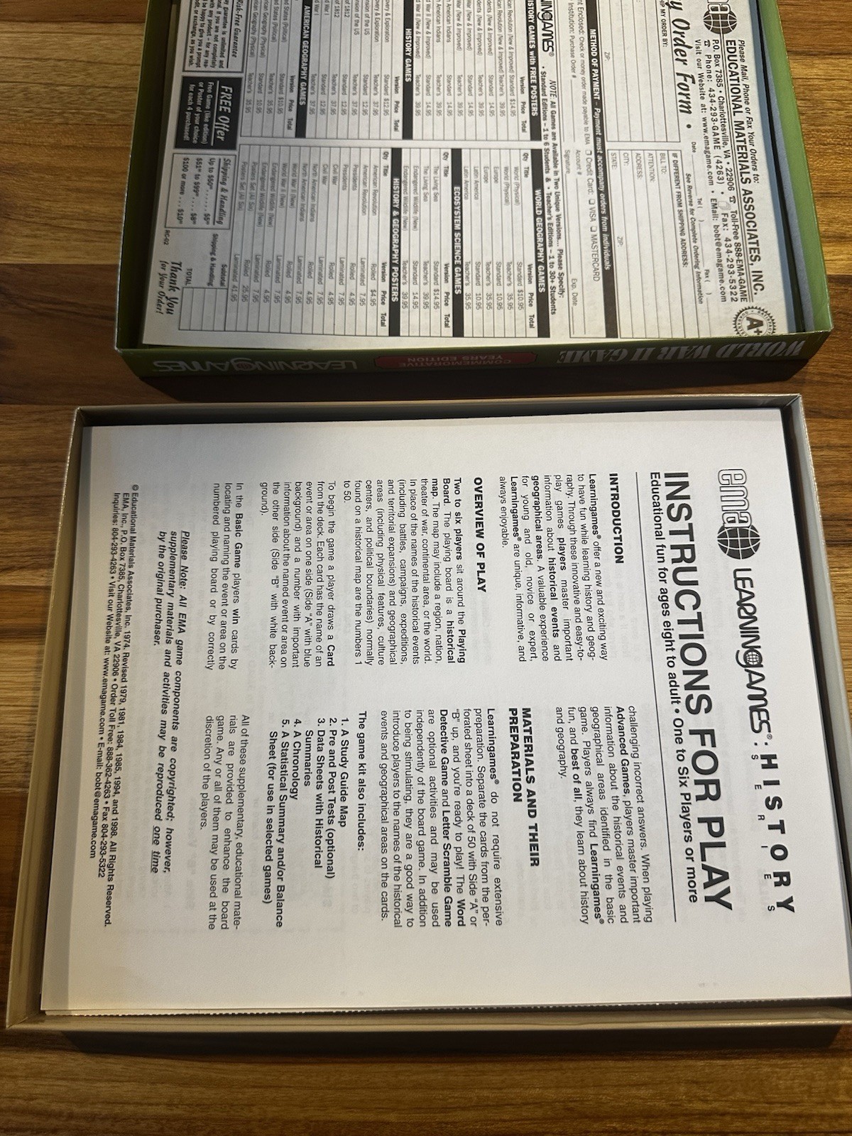 World War II Board Game Learning Games Commemorative Years Edition EMA Age 8+