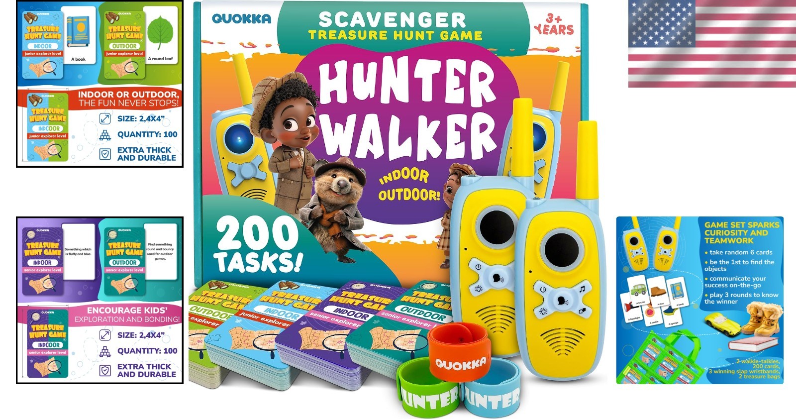 Fun Scavenger Hunt Game with 100 Indoor & 100 Outdoor Cards