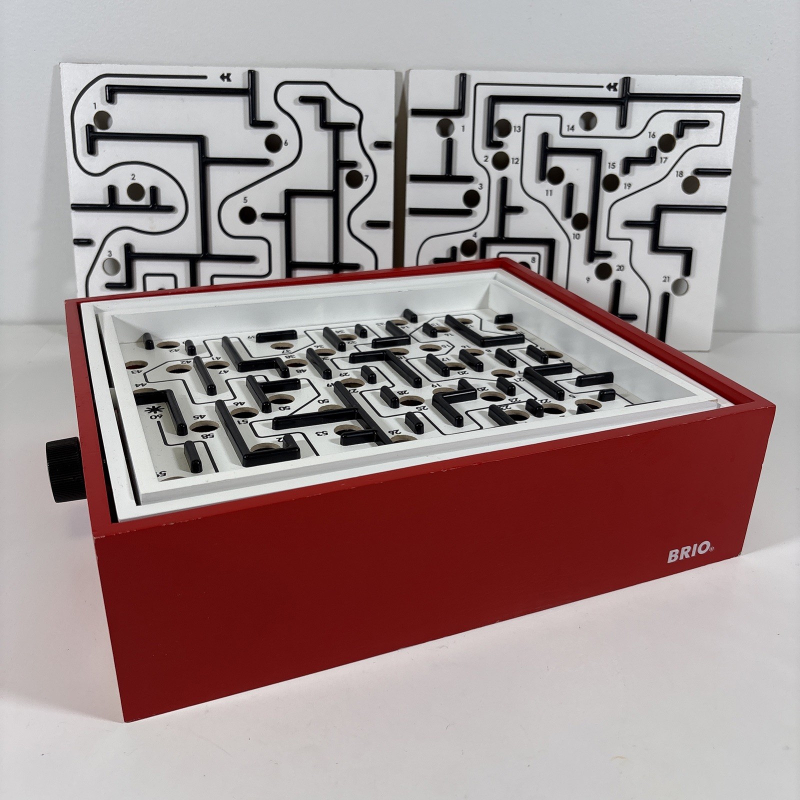 Brio Labyrinth Game Tilt Maze Red Wooden #34020 2006 – No Steel Balls – 3-Board