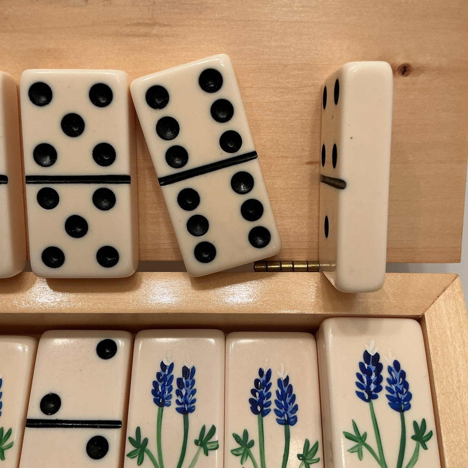 HANDPAINTED TEXAS BLUEBONNETS Extra Thick DOMINOES Texas Imagineering