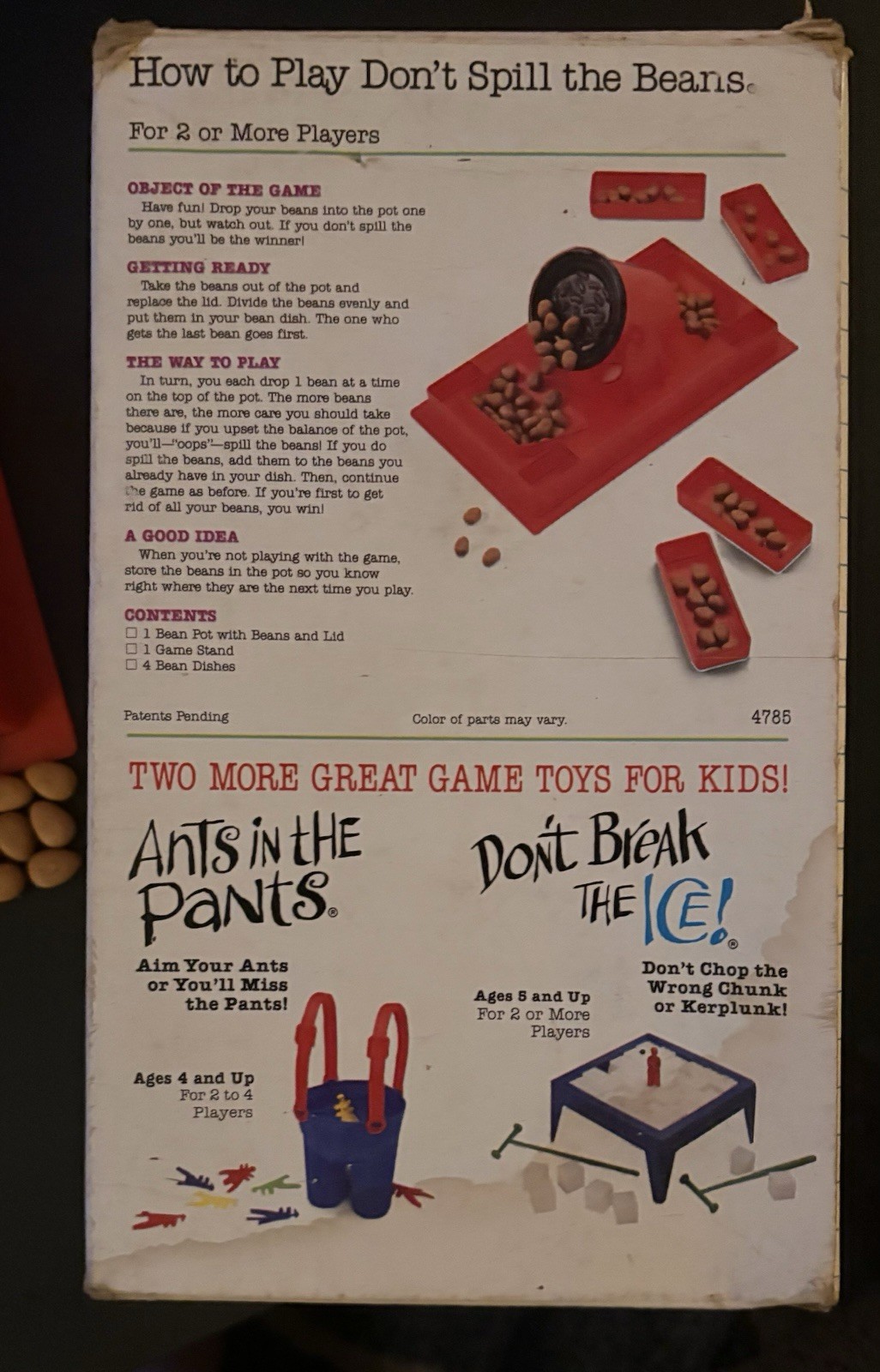 🔥Milton Bradley Don’t Spill The Beans Vintage 1986