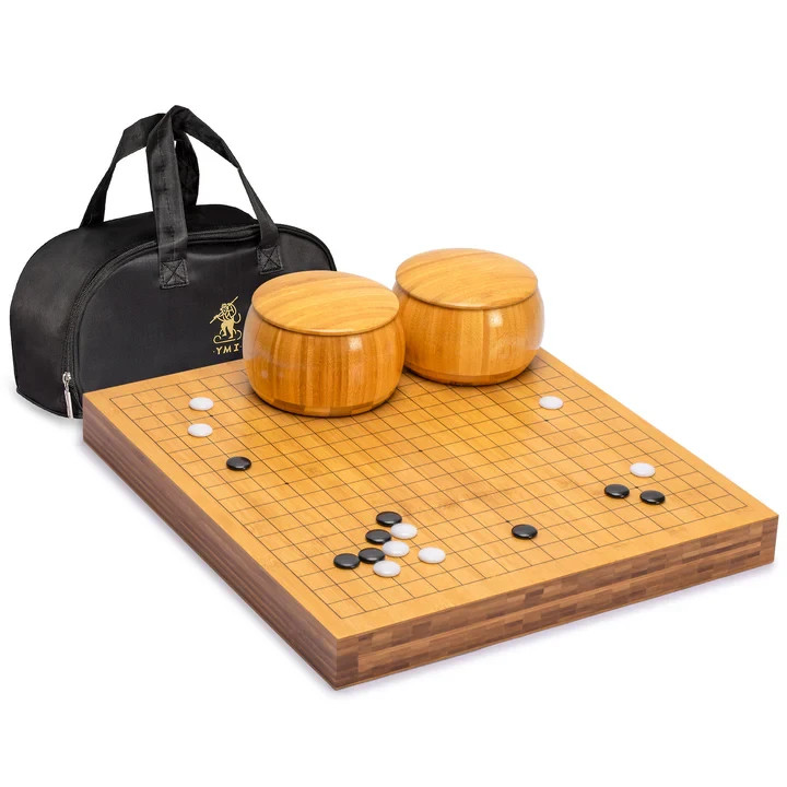 Bamboo 2-Inch Reversible 19″ x 19″ / 13″ x 13″ Go Game Set Board