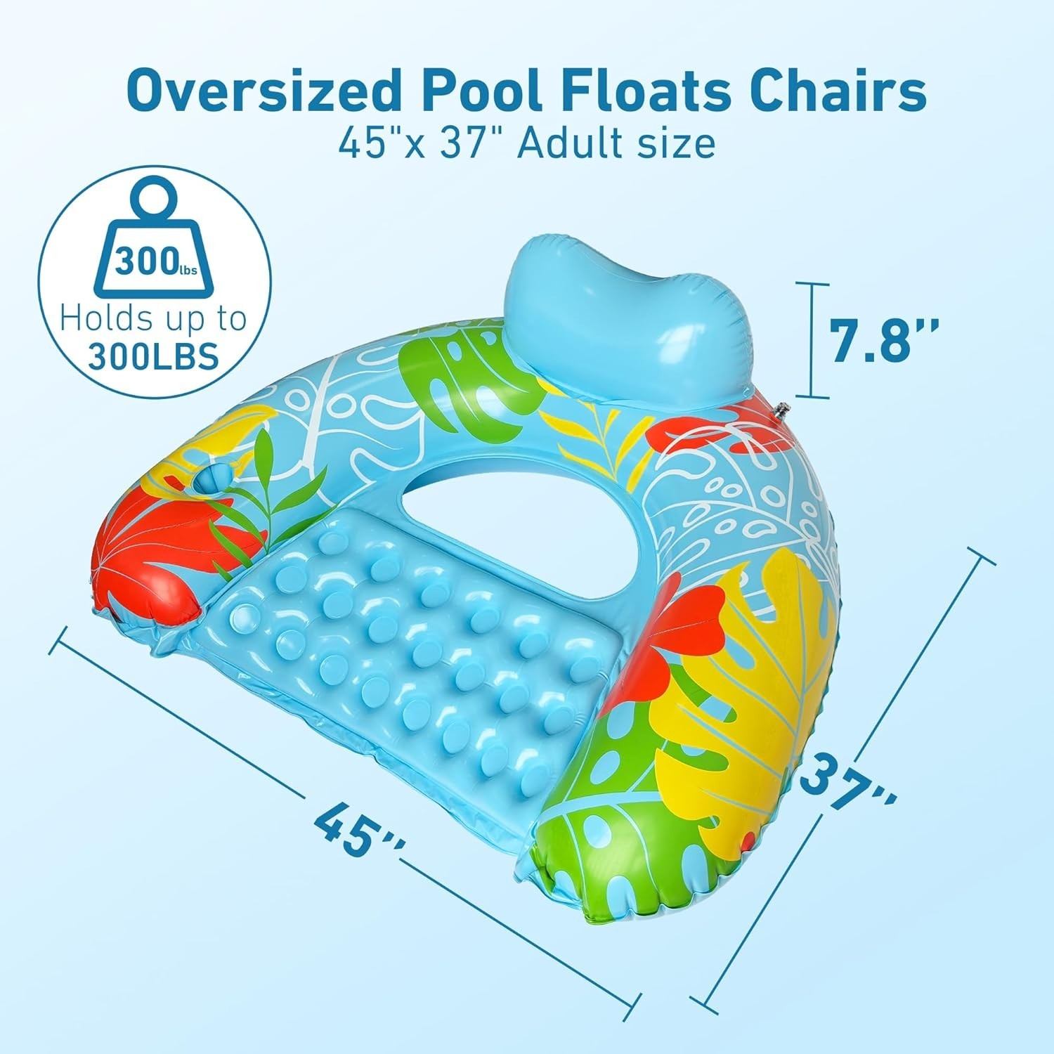 Pool Float Chair 3 Pack Inflatable Cup Holder Blue Green Pink Floats Adult Lake