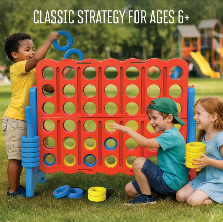 SALE Realplay Giant 4ft 4-in-a-Row Connect Game w/ 42 Rings Indoor Outdoor