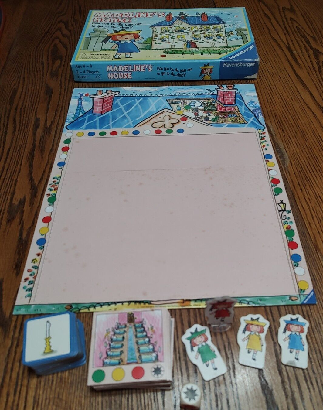 VINTAGE 1995 RAVENSBURGER MADELINE’S HOUSE GAME, #D-88188, 2-4 PLAYERS, AGES 4-8