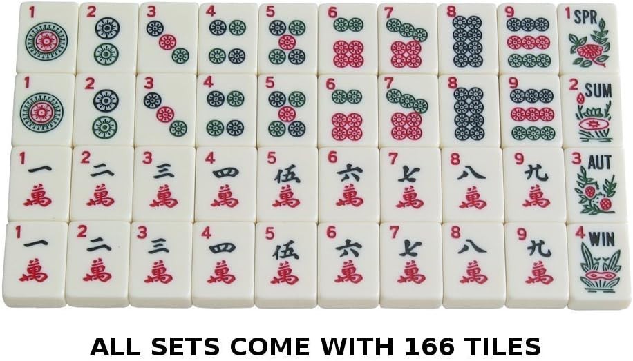 Ivory Mahjong Tiles Set – 166 Engraved Tiles, Aluminum Case..