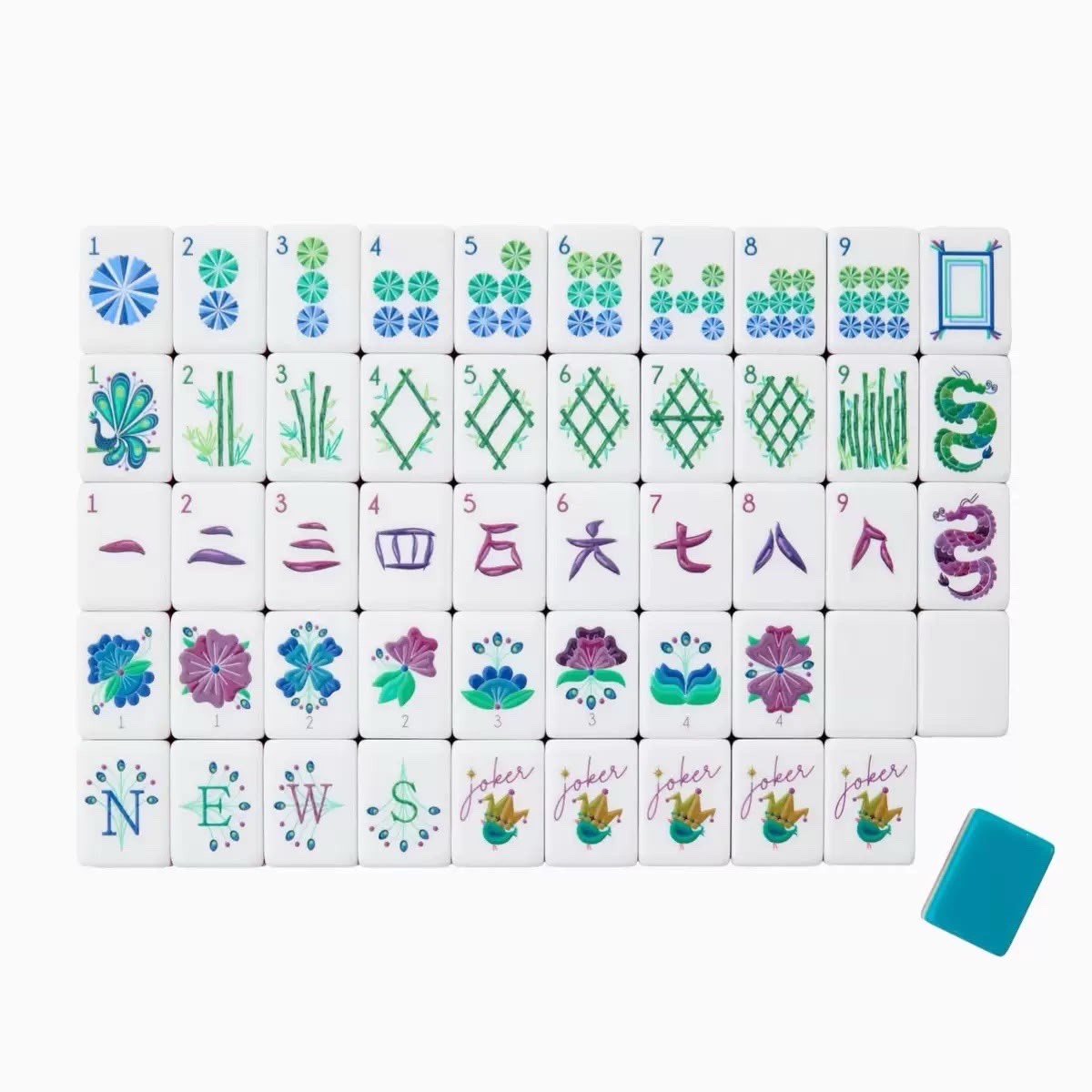 Lagoon Inspired 4-Layer American Mahjong Tiles