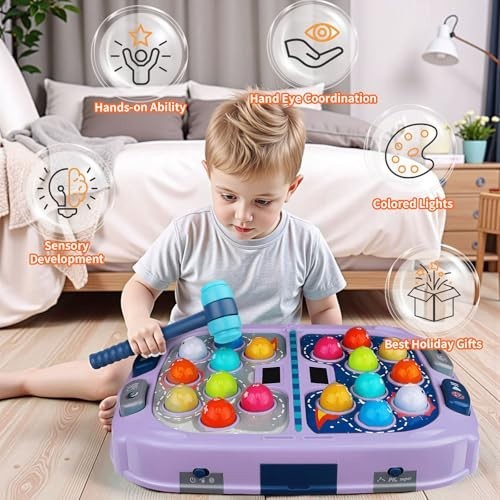 Interactive Whack-a-Mole Game for Kids, Educational Toy with Sound & Light, Gift