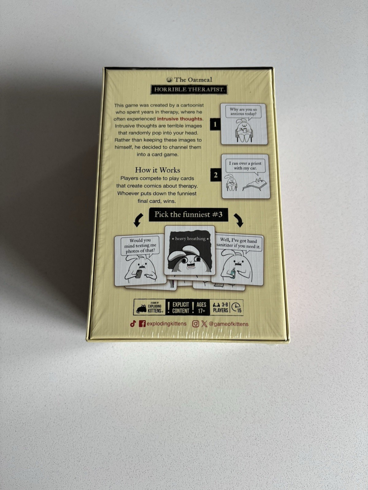 Horrible Therapist Adult Party Game Ages 17+ Mature Humor Card Game – Brand New