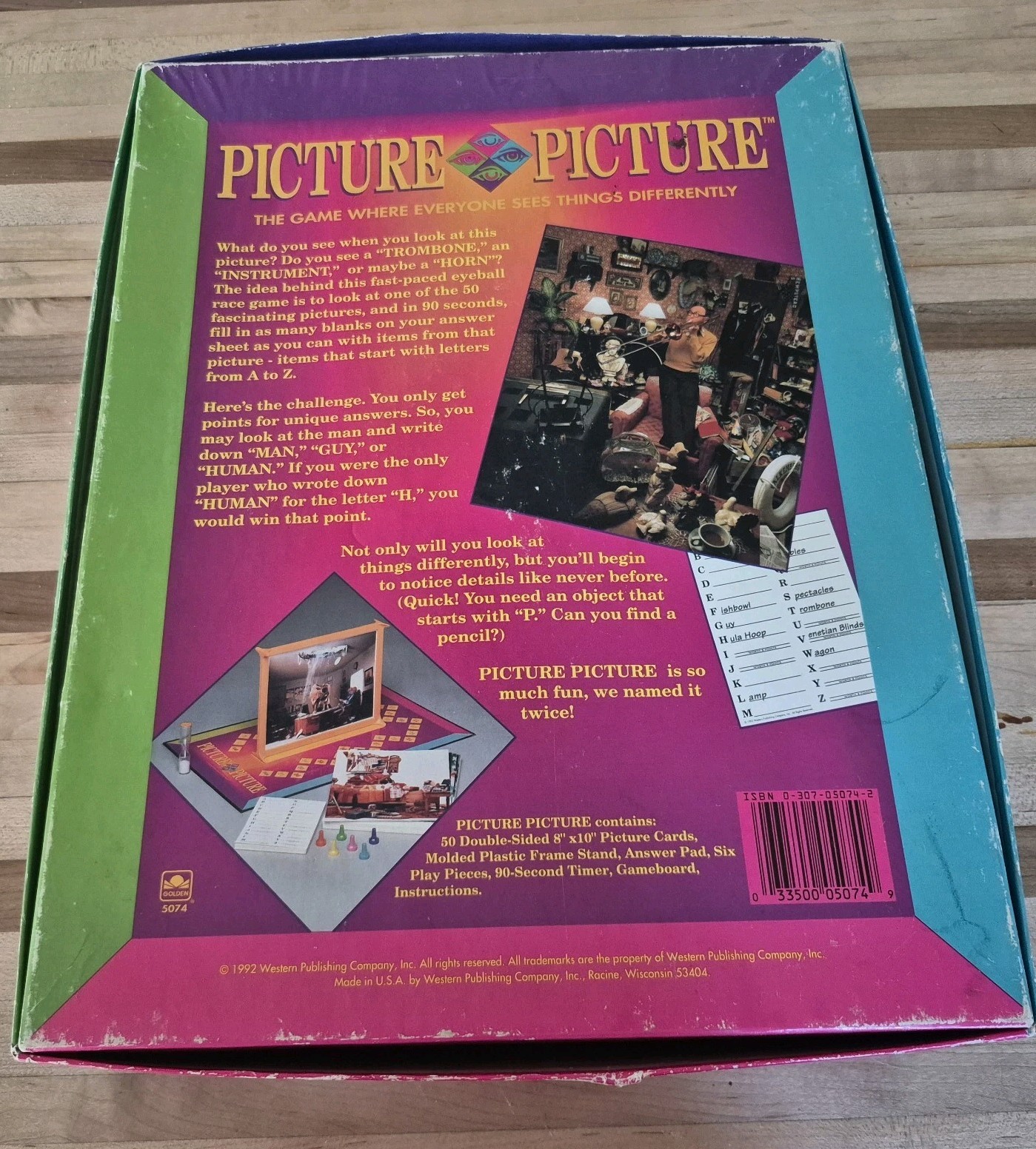 VINTAGE Picture Picture Board Game COMPLETE Golden 1992 90s Party