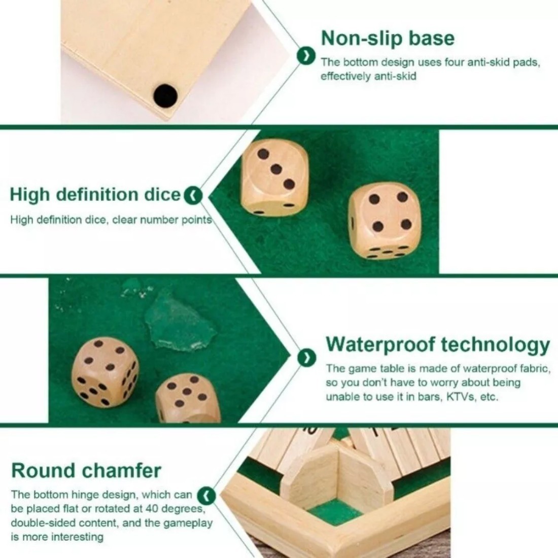 Wooden Dice Board Game Shut The Box for 4 Players Flaps&Dices Game Parent-child=
