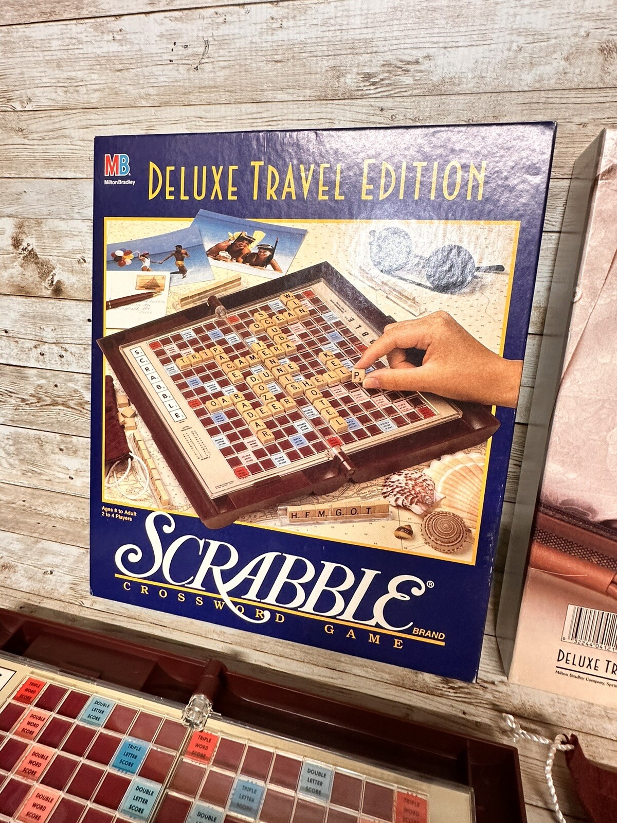 SCRABBLE ~ 1991 Deluxe Travel Edition ~ Mini Wood Tiles ~
