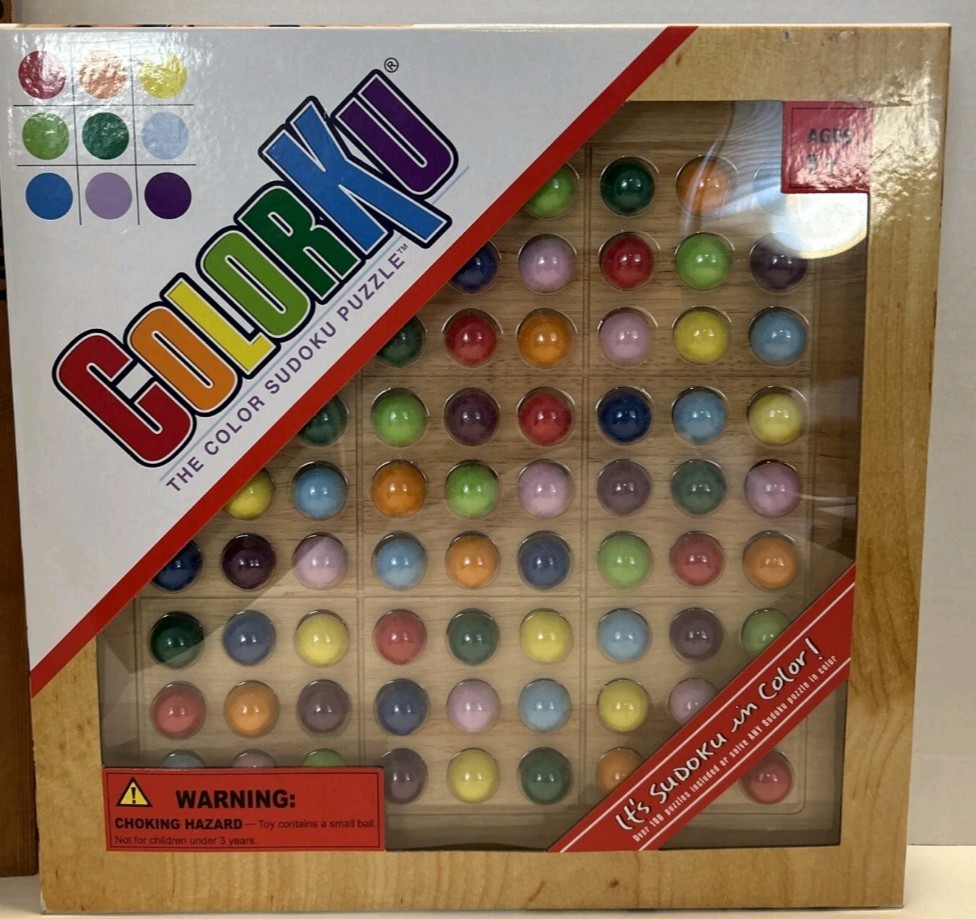ColorKu Game The Color Sudoku Puzzle Solid Wood, Cards & Solutions 100% COMPLETE