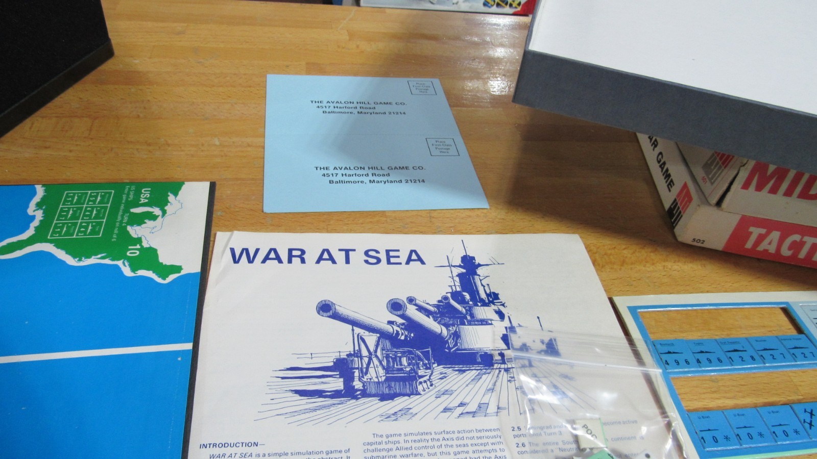 War at Sea AVH 705 1976 Avalon Hill WWII naval strategy board game NICE FR SH