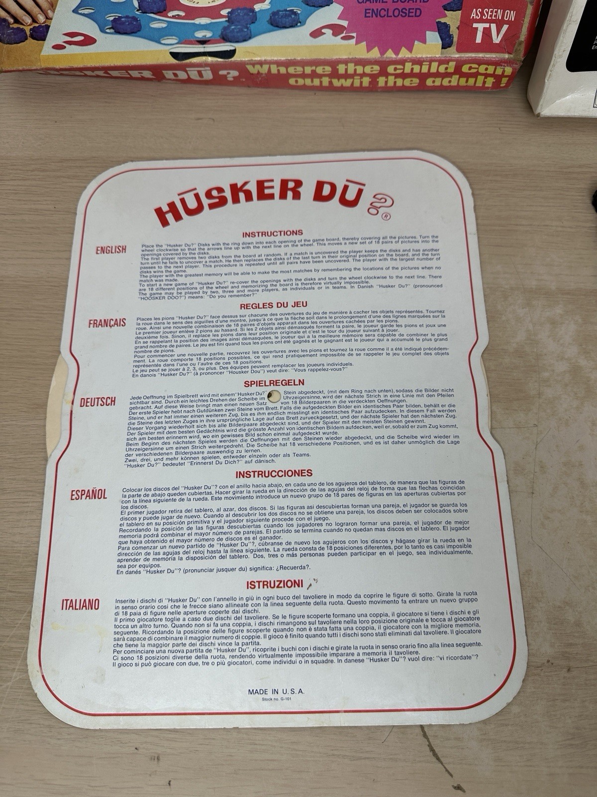 Vintage 1970 Husker Du? Memory Game – Regina Products Board Game w/ 35 Tokens