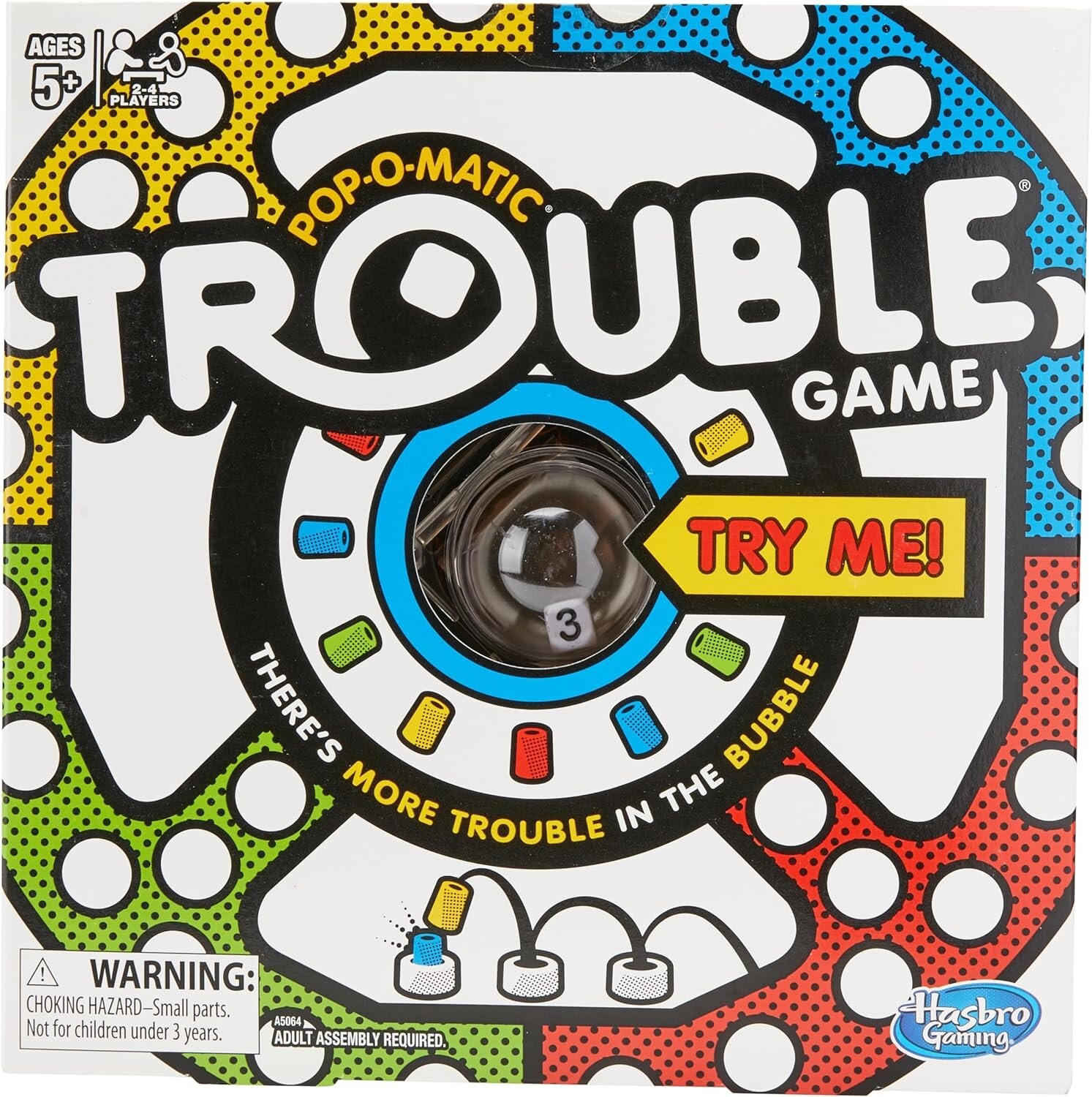Hasbro Trouble Board Game Kids Ages 5 and Up 2-4 Players (packaging may vary)