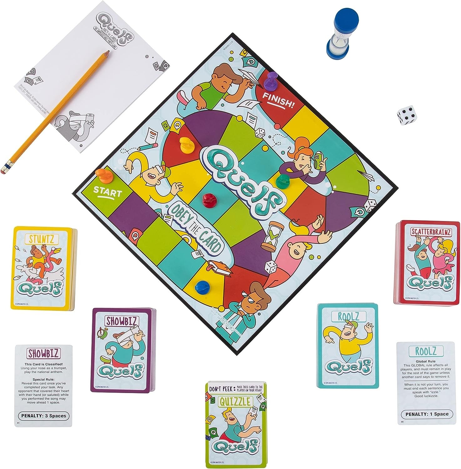 Spin Master Quelf Board Game: Party Game for Teens & Adults Obey The Cards to