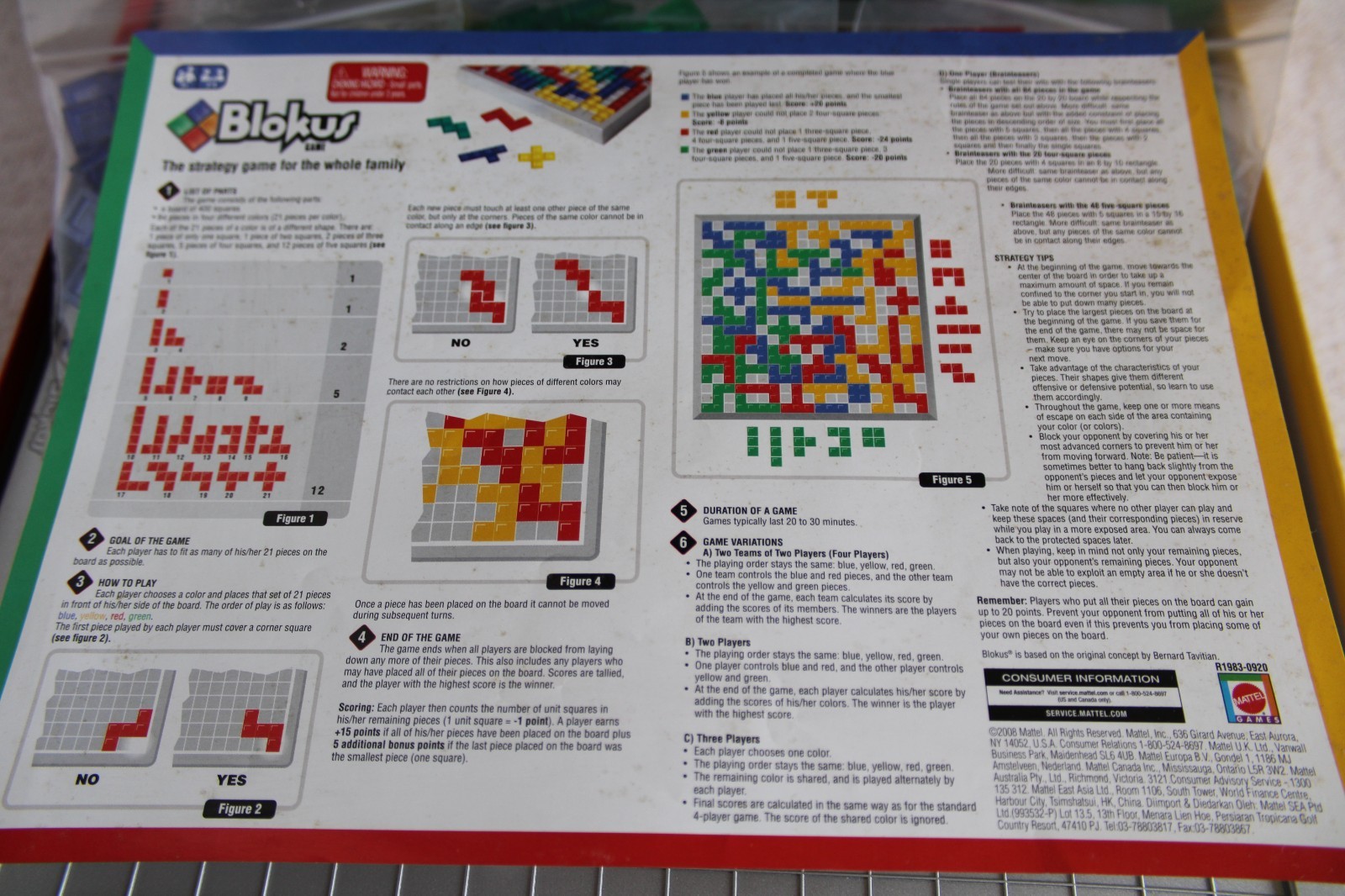 Blokus Strategy Game for Whole Family Mattel R1983 Pre-owned 2009 Complete