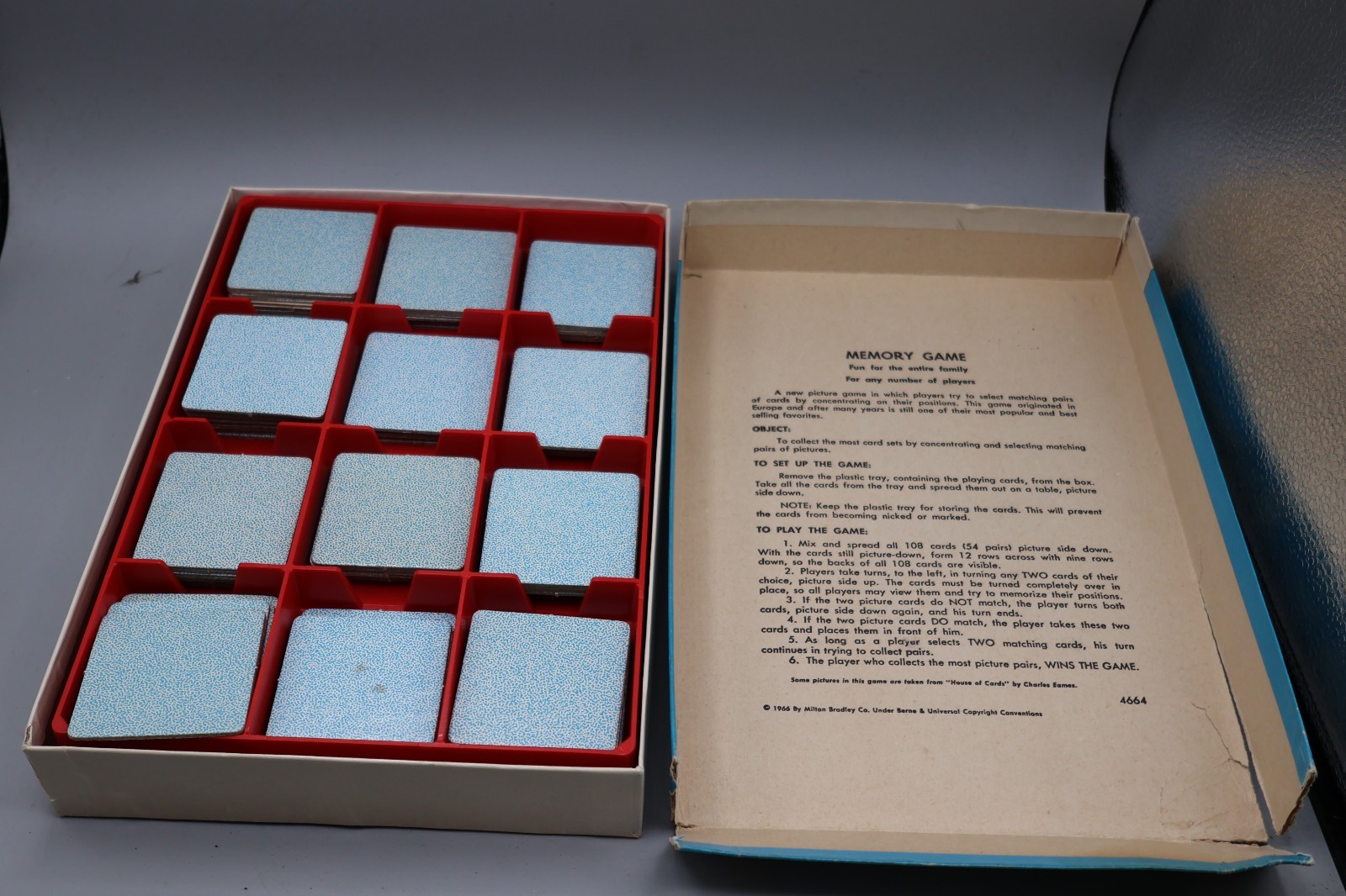 THE ORIGINAL MEMORY GAME VTG Milton Bradley 1986 All 72 Cards w/ Instructions